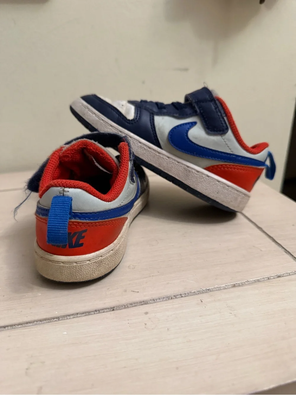 Kids' Navy & White Nike Athletic Sneakers with Blue Swoosh